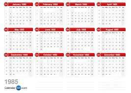 1985 Calendar