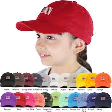 Kids American Flag Embroidered Washed Cotton Baseball Cap