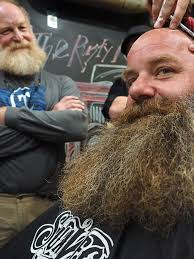 Barber shop in your face with beard contest