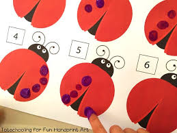 Fingerprint Counting Printables For Spring Ladybugs Preschool Math Activities Preschool Math Crafts