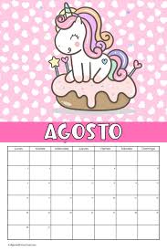 Calendario agosto 2021 en pdf. Calendario De Unicornios 2021 Imagenes Educativas