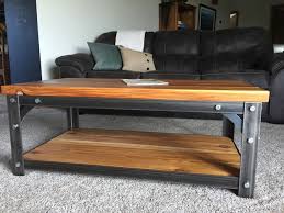 The kids are out of the house for quite a few years now, dad is always looking for something to do, with his hands, stay active and healthy.this is when. Industrial Style Coffee Table Bolted Steel And Cedar Nex Tech Classifieds