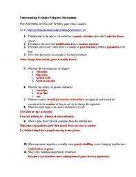 Natural selection answer key gizmo. Understand Evolution Webquest Key By Blackburn Biology Tpt
