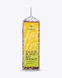 Red Beans Vacuum Bag Mockup In Flow Pack Mockups On Yellow Images Object Mockups