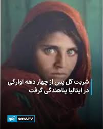 شربت گل، دختری از افغانستان‌ با چشمان سبز نافذ که تصویرش در سال ۱۹۸۴ توسط  عکاس مشهور ، استیو مک‌کوری، ثبت شد و به یکی از شناخته‌شده‌ترین نمادهای رنج  پناهندگان در جهان