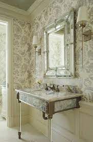 See more ideas about paisley stencil, paisley wall stencil. Traditional Powder Room With Gorgeous Paisley Wallpaper French Country Bathroom Traditional Bathroom Paisley Wallpaper
