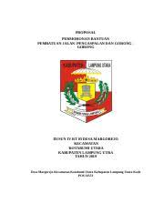 Maybe you would like to learn more about one of these? Proposal Docx Proposal Permohonan Bantuan Pembatuan Jalan Pengaspalan Dan Gorong Gorong Dusun Iv Rt 03 Desa Margorejo Kecamatan Kotabumi Utara Course Hero