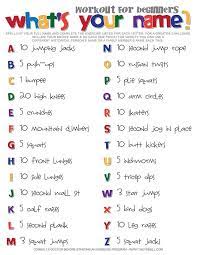 Name Workout What S Your Name Workout For Beginners 730 Sage Street Spell Your Name Workout Workout For Beginners Easy Yoga Workouts