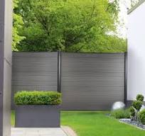 KARAT Recinzione da giardino in WPC ignifuga, con pali in alluminio, kit  completo, recinto da giardino, terrazza garage, schermo per la privacy, ...
