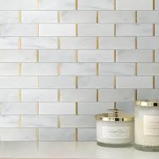Gold Metal Brick Subway Stone Tile