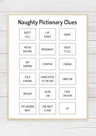 Hilariously Dirty Pictionary Words Free Printable