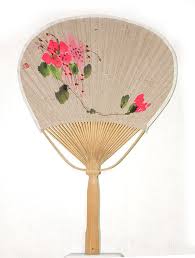 New Hand Painted Korea Koreanization An Azalea Flower Blossom Figure Bamboo Round Fan Korean Mullberry Paper Korean Art Korean Art Azalea Flower Painting