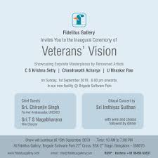 Fidelitus Gallery Invites You To The Inaugural Ceremony Of Veterans Vision Inauguration Ceremony Veteran