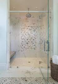 Marble Diamond Pattern Floors Matching A Shower Accent Wall Combining A Classic Marble With A Diamond Center Shower Accent Tile Shower Tile Designs Shower Tile