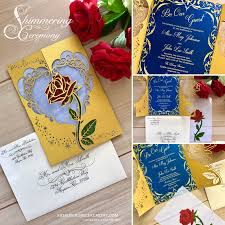 Beauty And The Beast Inspired Rose Gate Invitation Shimmering Ceremony Beauty And The Beast Wedding Invitations Beauty And The Beast Wedding Theme Beauty And Beast Wedding
