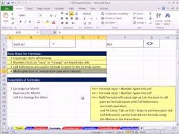 Excel 2010 Business Math 02 Formulas In Excel Via Youtube Math Excel Subtraction
