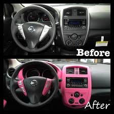 Awesome Plastidip Interior Of 2016 Nissan Versa Sv In Fierce Pink Car Designs Check More At Http Autoboar Pink Car Interior Pink Car Accessories Pink Car
