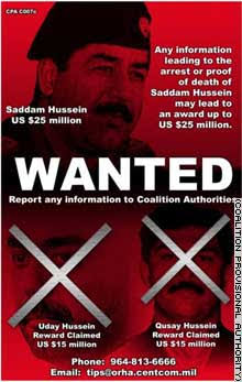 CNN.com - 'Most-wanted' posters of Saddam, dead sons released - Aug. 27, 2003