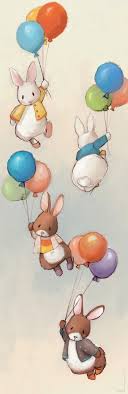 Flying Bunnies By Delphine Doreau Bunny Art Cute Drawings Illustration Art