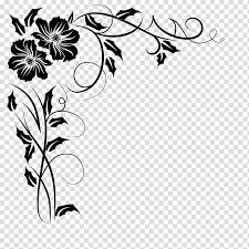 Its size is 0.24 mb and you can easily and free download it from this link: Simple Flower Corner Border Design Black And White