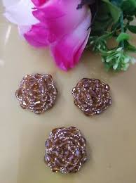 1 Large Fancy golden Crystal Beads Buttons 3cm Wide