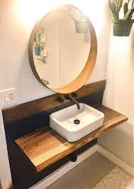 What started as a minimalist design statement soon blossomed into a movement as homeowners decided to take those wooden boxes off the floor and nail them to the wall. Live Edge Vanity For Basin Sink Or Wall Mounted Floating Etsy
