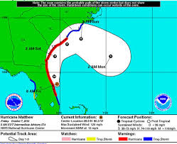 hurricane matthew path north carolina and south carolina