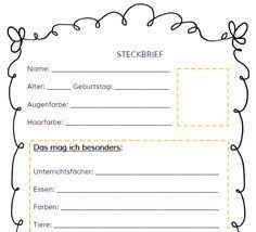 Steckbrief vorlage für mädchen gratis. 21 Steckbriefe Ideen Grundschule Schulideen Steckbrief