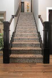 Maple Hardwood Flooring And Brown Patterned Staircase Carpet Carpet Staircase Stairway Carpet Patterned Stair Carpet