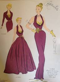 From Croquis Couture Evening Dress Year 1952 Moda Cosas De Dibujo Bocetos