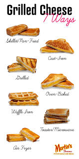 Step 2 cook sandwich in the skillet over medium heat until cheese melts and the bread is golden brown, about 2 1/2 minutes per side. Grilled Cheese 7 Ways Martin S Famous Potato Rolls And Bread Easy Grilled Cheese Grilled Cheese Classic Grilled Cheese