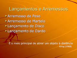 A atleta chinesa gong lijiao conquistou a medalha de ouro no lançamento do peso, com a marca de 20,58 metros, a maior registrada nos últimos cinco anos, neste domingo, nos jogos de tóquio. Lancamentos E Arremessos Ppt Video Online Carregar