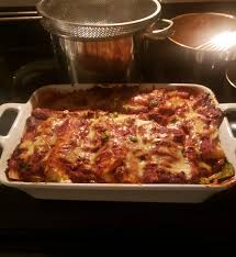 Herbed sausage breakfast casserole starts with a layer of sausage, peppers, onions, and garlic. Made A Big Gooey Stuffed Manicotti Casserole Homemade Marinara Spinach Ricotta Greek Yogurt Parmesan Mozzarella Mushrooms Olives Ca Kitchen