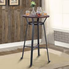 Maybe you would like to learn more about one of these? Phi Villa Metal Bar Table 41 3 High Round Wood Top Bistro Pub Table Heavy Duty Industrial Style Breakfast Table Black Overstock 32330080