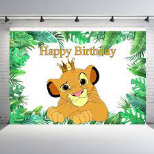 There are some very wise spoken by the king of the jungle! Green Leaves Cartoon Lion King Backdrop Boys Happy 1st Birthday Party Backgrounds For Photo Studio Customized Happy 1st Birthdays Birthday Party Background Lion King Birthday