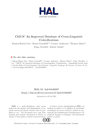 Pdf Clics An Improved Database Of Cross Linguistic Colexifications Assembling Lexical Data With The Help Of Cross Linguistic Data Formats