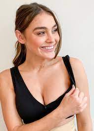 Queen Bee - Kayla Petite Button Nursing Sleep Bra in Black