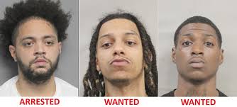 The NOPD has arrested Nicholas Miorana (pictured at left, black male, DOB:  12-07-1995) and has obtained arrest warrants for Daniel Miorana (pictured  center, black male, DOB: 03-21-2003) and Darrell Adams (pictured at
