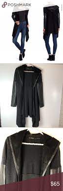 Blanknyc Faux Leather Trim Long Hooded Jacket Long Hooded Jacket Hooded Jacket Blank Nyc