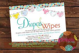 Diaper Baby Shower Invitation Diaper And Wipe Gender Neutral Shower Invite Custom Baby Shower Invitation Diaper Shower Invite Diaper Baby Shower Invitations Sprinkle Baby Shower Baby Shower Invitations