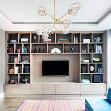 Wood Bookcase With Decor Objects Excellent Interior Ideas Tv Wall Living Room Wall Designs Living Room Bookcase Wall Decor Living Room