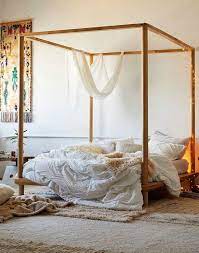 The 9 Best Boho Bedding Pieces Of 2021 Wooden Canopy Bed Canopy Bed Frame Canopy Bedroom