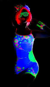 Neon Mini Dress Glows Under Blacklight