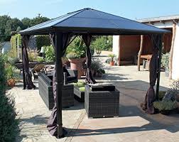 Amazon De Pavillon Gartenpavillon Luxuspavillon Nabucco Aus Alu 3 X 4 M Taupe Dach Polycarbonatplatten Garten Pavillon Garten Pavillon