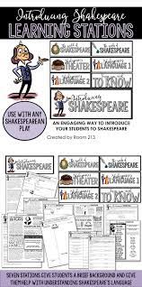 Introduction To Shakespeare Learning Stations Learning Stations Teaching Shakespeare Shakespeare Lessons