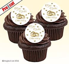 These are a bit larger and would be best suited on a large size cupcake size. Wf Pre Cut Happy Golden Anniversary Edible Rice Wafer Paper Cupcake Cake Toppers Wedding Party Decorations Buy Online In Aruba At Aruba Desertcart Com Productid 54760191