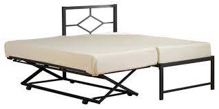 The first review is a product that you can find at amazon.com. Tiverton Daybed Bed Frame With Pop Up Trundle Set Black Metal Twin Transitional Daybeds By Pilaster Designs Houzz