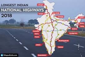 Check Here The Top 10 Longest National Highways In India Of The Year 2018 In 2021 India World Map Geography Map Highway Map