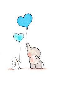 Flying Hearts Turquoise Nursery Elephant Bunny By Ohhellodear 20 00 Lasciar Andare Tattoo Disegni Elefante Arte Per Cameretta