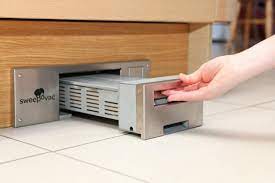 Make light work of a boring chore and get this awesome kitchen cabinet vacuum! Sweepovac An In Wall Vacuum That Eliminates The Need For A Dustpan House Design Kitchen Kitchen Vacuum Narrow Hallway Decorating